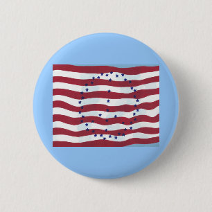 Buttons für das Zeichen des Friedens in US Flagge