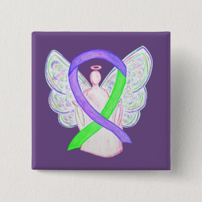 Buttons für den Angel lila- und Lindengrün (Vorderseite)
