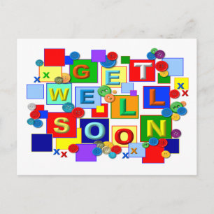 BUTTONS ~ Get Well Postcard Postkarte