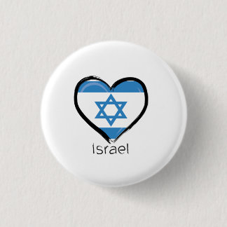 Buttons Israel Flag Herzfrequenz-Liebe