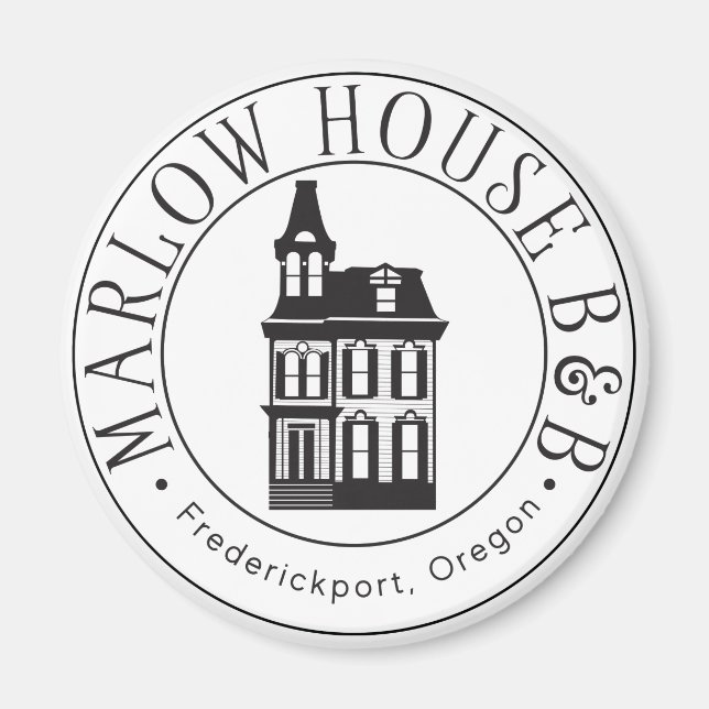 Buttons und Magnete des Marlow House B & B (Vorne)