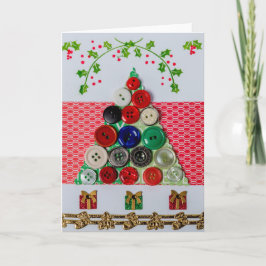 Buttons Weihnachtsbaumgrüßkarte Feiertagskarte