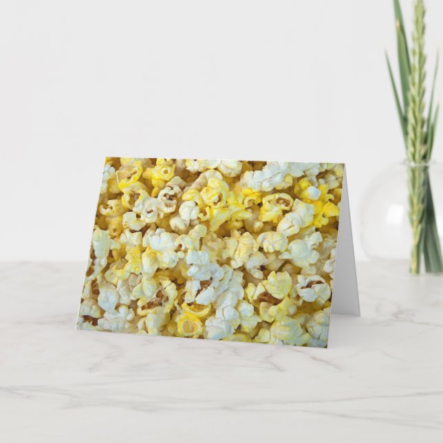 buttriges Popcorn im Hintergrund Karte (Vorderseite)