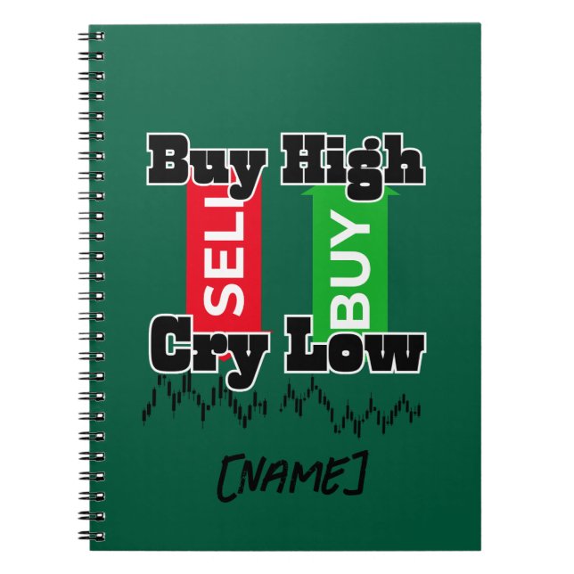“Buy High Cry Low – Funny Forex Trader T-Shirt” Notizblock (Vorderseite)