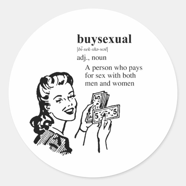 BUYSEXUAL RUNDER AUFKLEBER (Vorderseite)