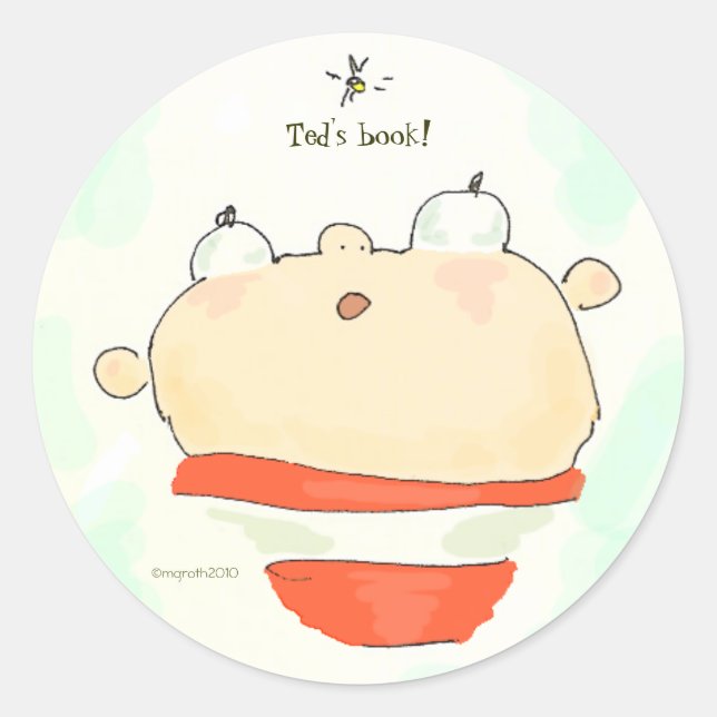 Buzboy-Buchzeichen Runder Aufkleber (Vorderseite)