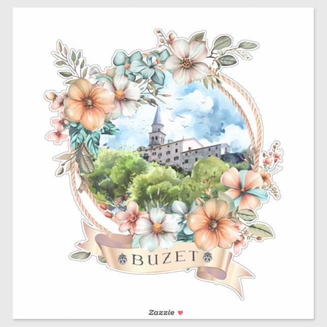 Buzet Croatia Aufkleber (Blatt)