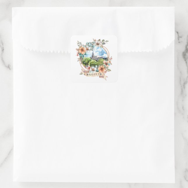 Buzet Kroatien Quadratischer Aufkleber (Tasche)
