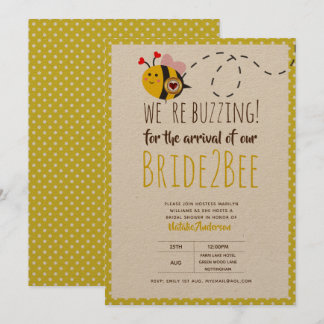 BUZING FÜR DIE ANKUNFT VON BRIDE2BEE-Brautparty-Bi Einladung