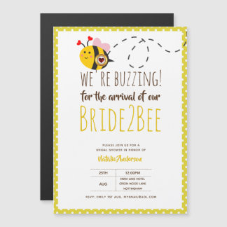 BUZING FÜR DIE ANKUNFT VON BRIDE2BEE-Brautparty-Bi Magneteinladung
