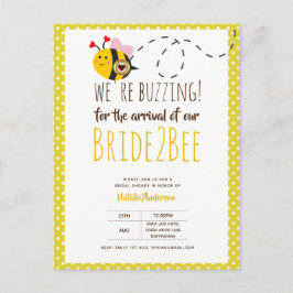 BUZING FÜR DIE ANKUNFT VON BRIDE2BEE-Brautparty-Bi Postkarte