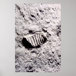 Buzz Aldrins Fußabdruck NASA Apollo 11 Mond Poster