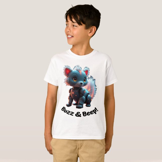 Buzz & Beep! Robotic Skunk T-Shirt (Vorne ganz)