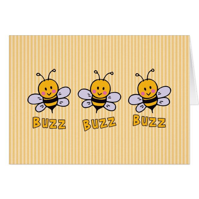 Buzz Buzz Bee Blank Card (Vorderseite (Horizontal))