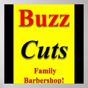 Buzz Cuts Family Barbershop Poster Matt