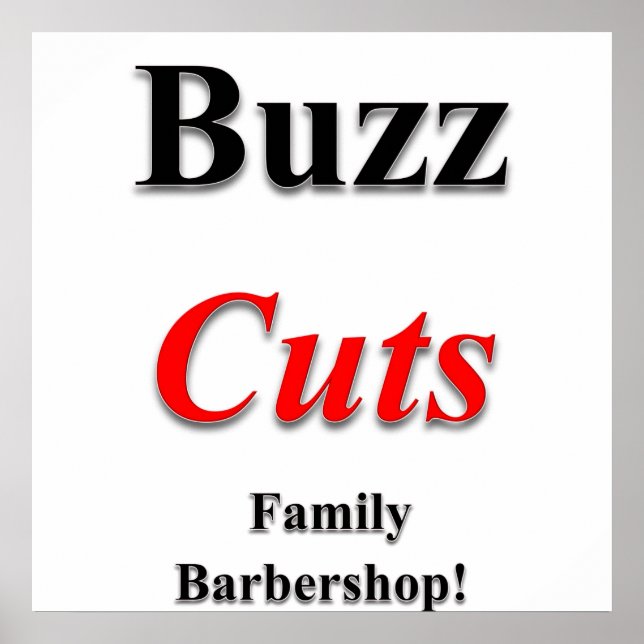 Buzz Cuts Family Barbershop Poster Matte (Vorne)