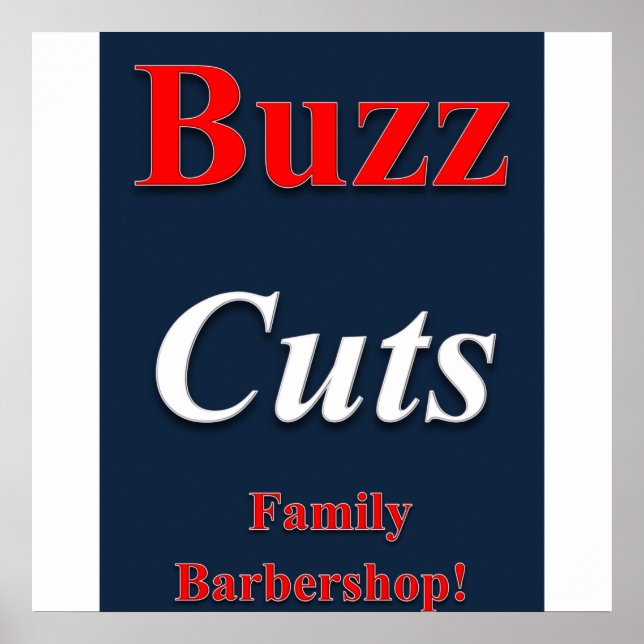 Buzz Cuts Family Barbershop Poster Matte (Vorne)