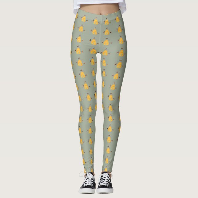 Buzz Off Whimsical Bienen Leggings (Vorderseite)