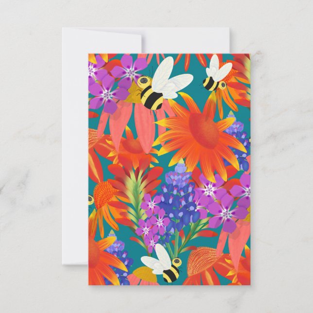 Buzz unter Blooms-Aquamarinen Grove_Danke Dankeskarte (Vorderseite)