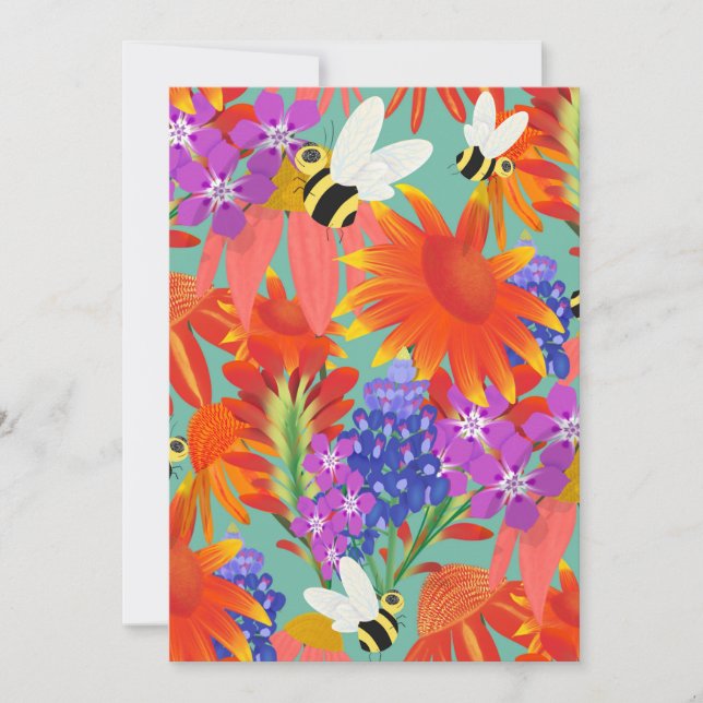 Buzz unter Blooms-Mint-Wiese Einladung (Vorderseite)