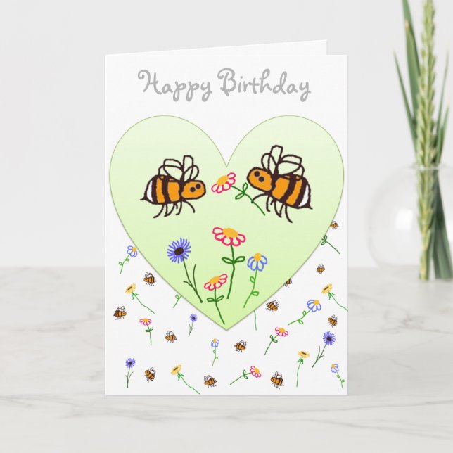 BuzzAboutBees Niedlich Little Bee Happy Birthday H Karte (Vorderseite)