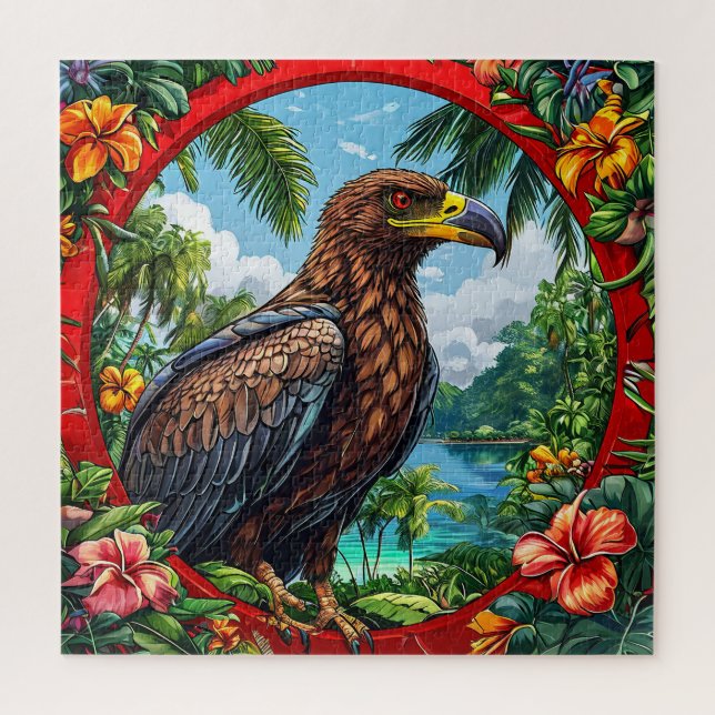 Buzzard erstarrt inmitten einer lebendigen tropisc puzzle (Vertikal)