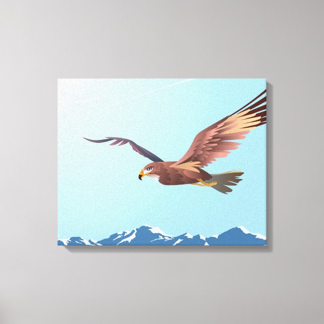 Buzzard Flying Leinwanddruck (Vorderseite)