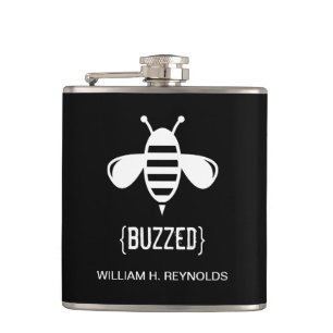 {BUZZED} Brautparty Geschenk der Bienen (schwarz) Flachmann