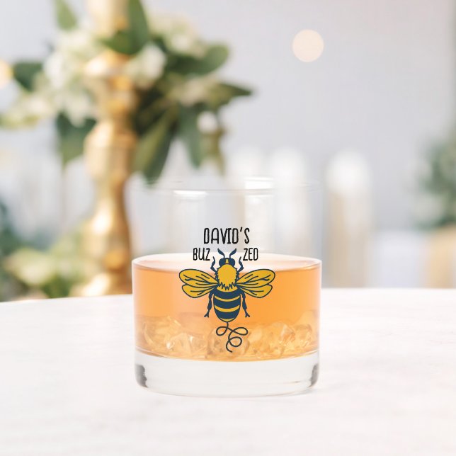 "Buzzed" mit Bienenstockglas Whiskyglas (Insitu (Hochzeit))