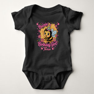 Buzzin' Birthday Girl Bee Theme Niedlich Bee Lover Baby Strampler