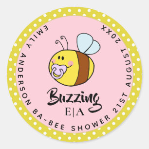 Buzzing Ba-BEE Babydusche Niedlich Danke Runder Aufkleber