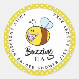 Buzzing Ba-Bee Babydusche Niedlich Vielen Dank Runder Aufkleber