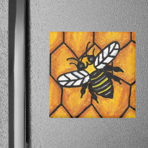Buzzing Bee on Honeycomb Magnet