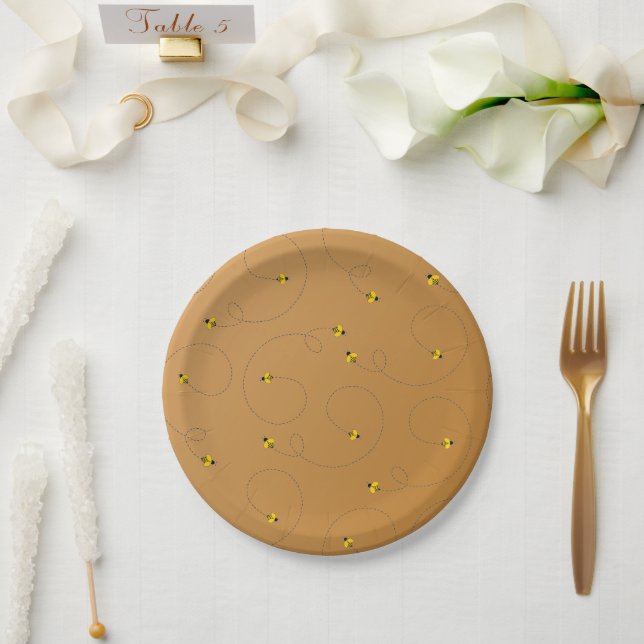 Buzzing Bees Baby Showroom Amber Pappteller (Hochzeit)