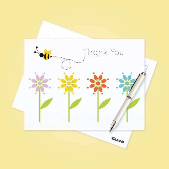 Buzzing Bumblebee Danke Postkarte (Von Creator hochgeladen)