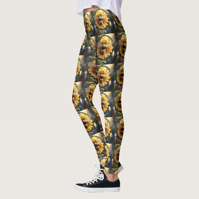 "Buzzing Dreams: Sonnenblumen Bee Dreamcatcher" Leggings (Links)