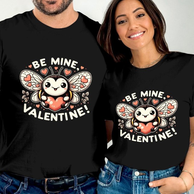 Buzzing Liebe Bee Mine Valentinstag T-Shirt (Von Creator hochgeladen)