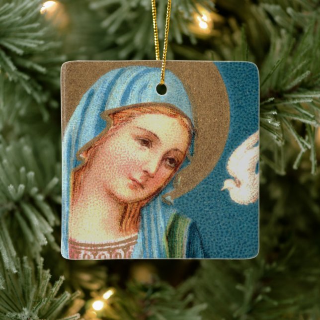 BVM & Heiliger Geist aus Lippis Ankündigung (Det.) Keramikornament (Baum)