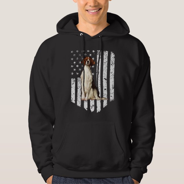 BW American Flag Irish Red and White Setter 4th Of Hoodie (Vorderseite)