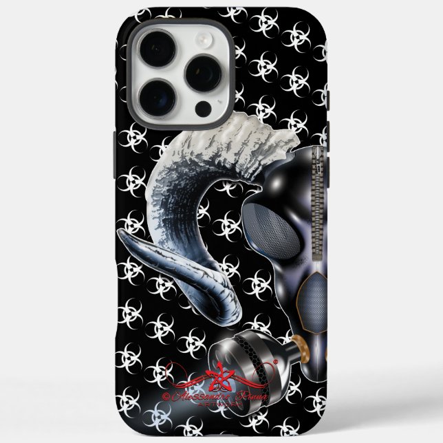 BW! BIOGEFÄHRDUNG WARNEN! TOTENKOPF Case-Mate iPhone HÜLLE (Rückseite)