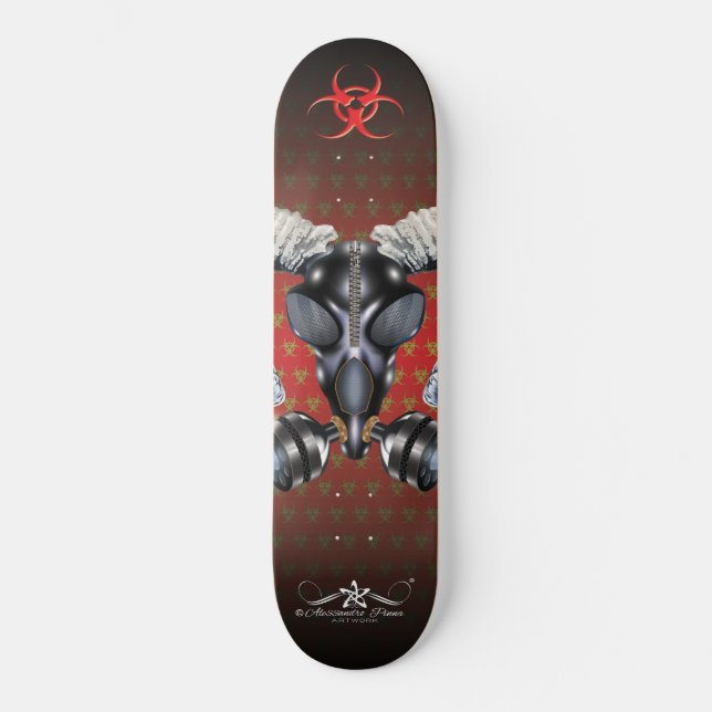 BW! BIOGEFÄHRDUNG WARNEN! TOTENKOPF SKATEBOARD (Vorderseite)