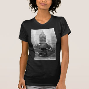 BW Black & White London Bus & Big Ben T-Shirt