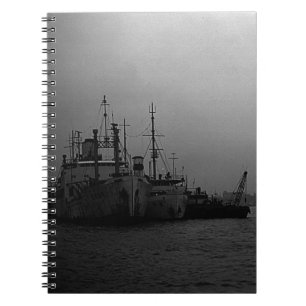 BW China Shanghai Hafen 1970 Notizblock