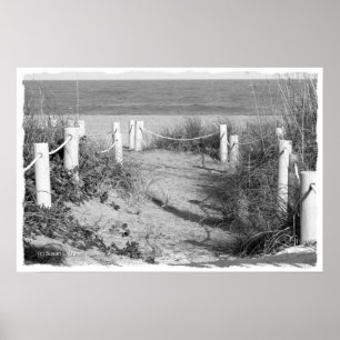 BW Fort Pierce, Florida Strandspaziergang Düne abs Poster