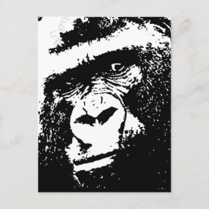 BW Gorilla Face Postkarte