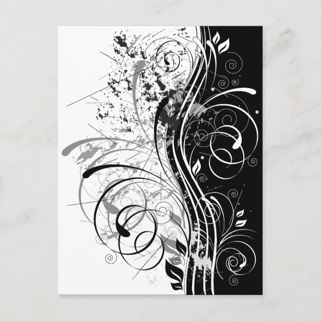 BW-Grunge Postkarte (Vorderseite)