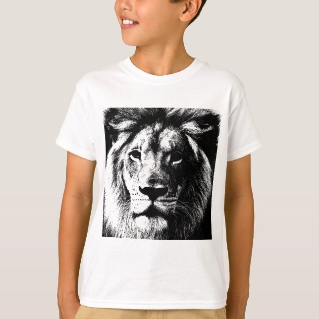 BW Lion Face T-Shirt (Vorderseite)