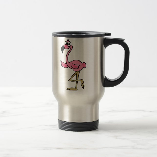 BW lustige Flamingo-Reise-Tasse Reisebecher (Rechts)