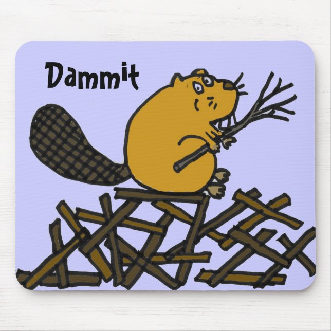 BW lustiger Biber Mousepad (Vorne)