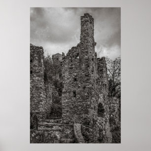 BW Mystras Ruins, Peloponnes, Griechenland Poster